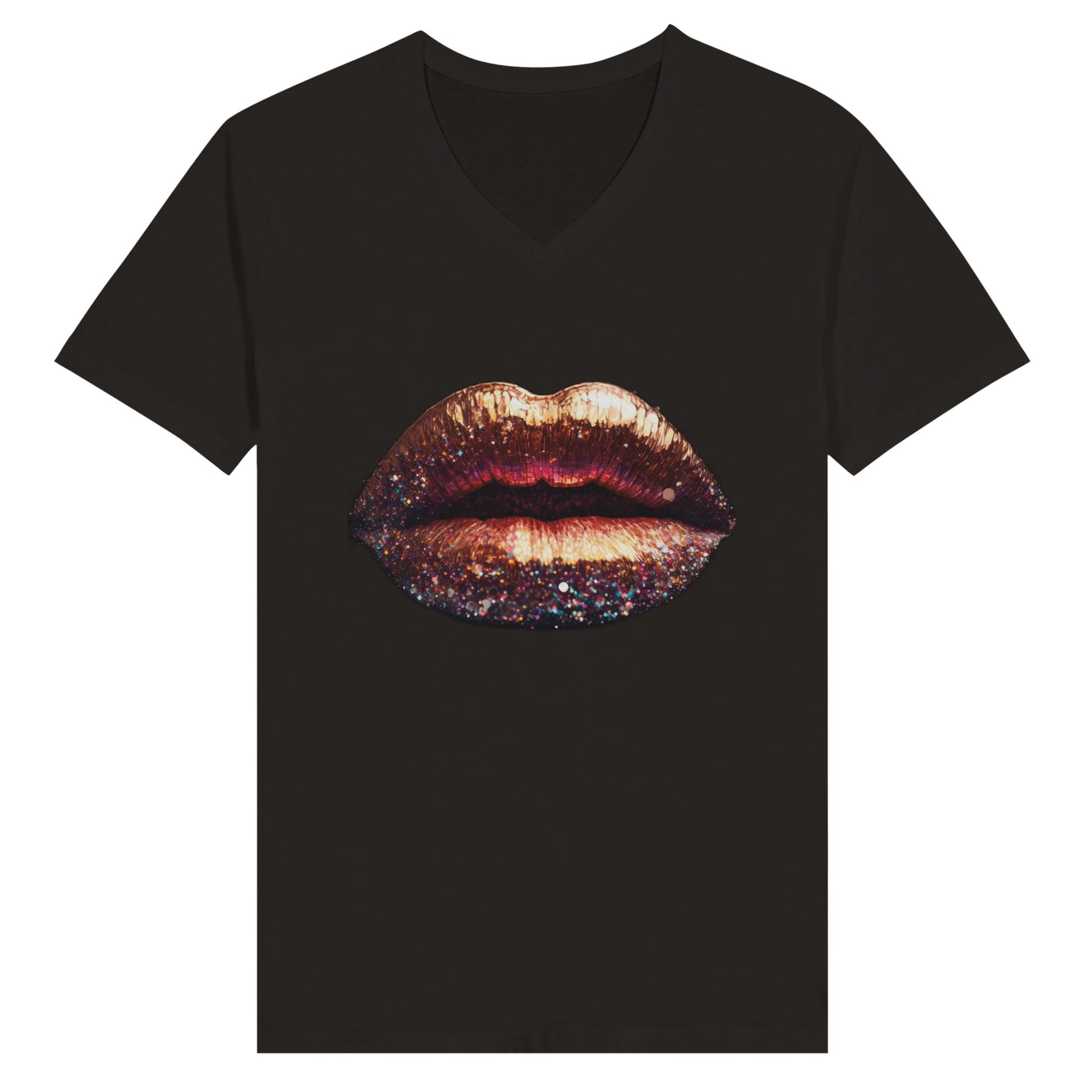 "Glitter Lips" Premium Unisex V-Neck T-shirt - PixelForge Co