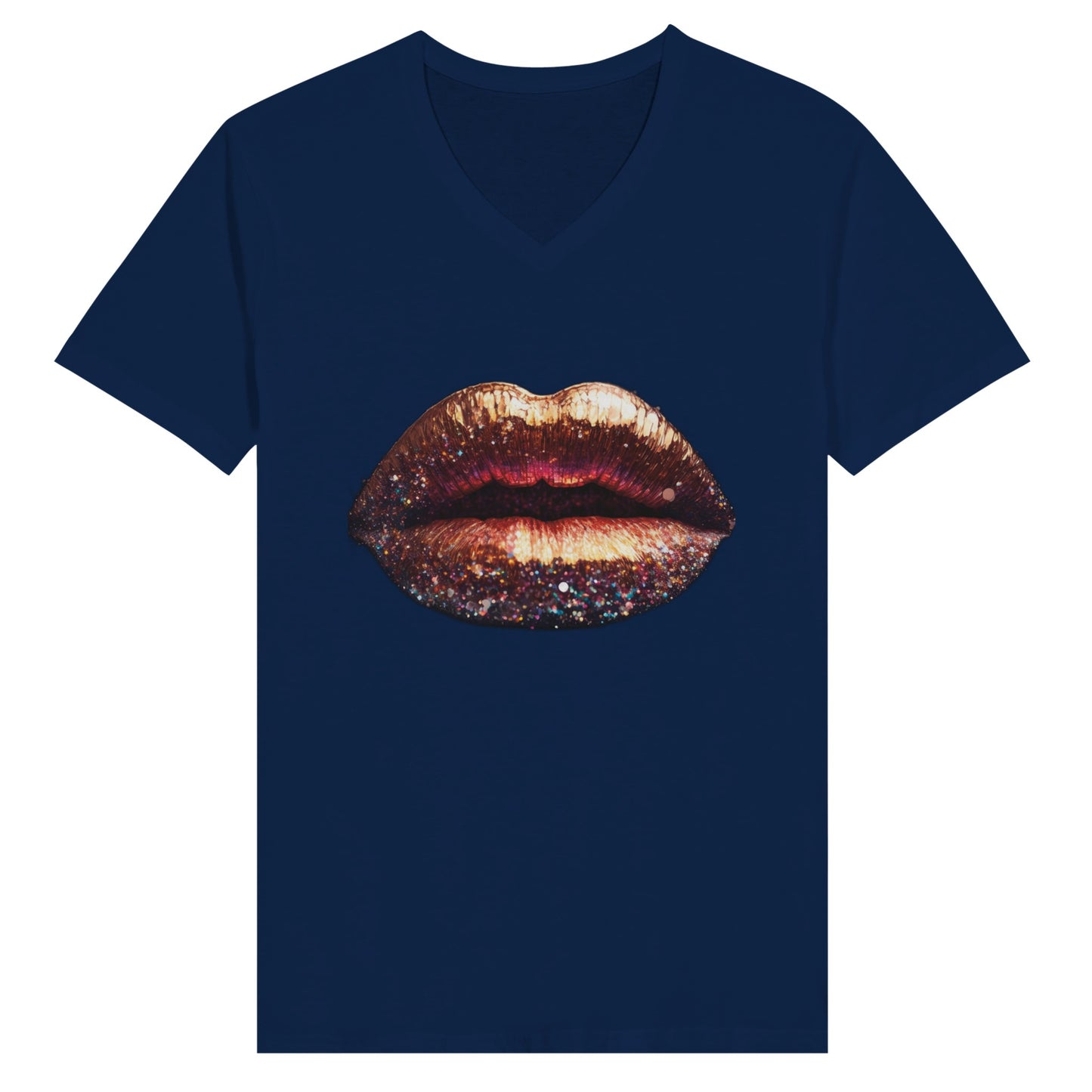 "Glitter Lips" Premium Unisex V-Neck T-shirt - PixelForge Co