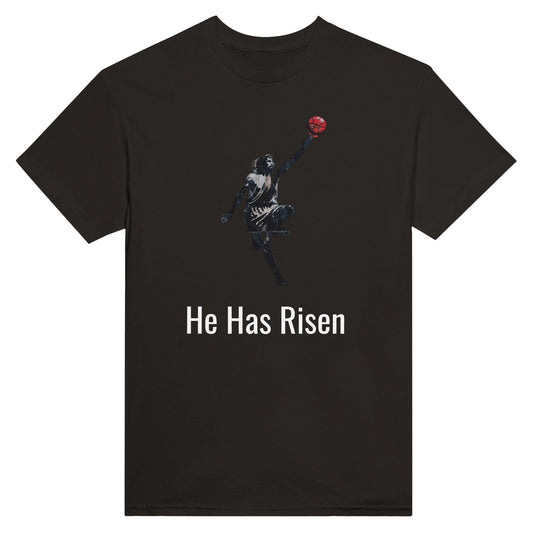 "He Has Risen" Heavyweight Unisex Crewneck T-shirt - PixelForge Co